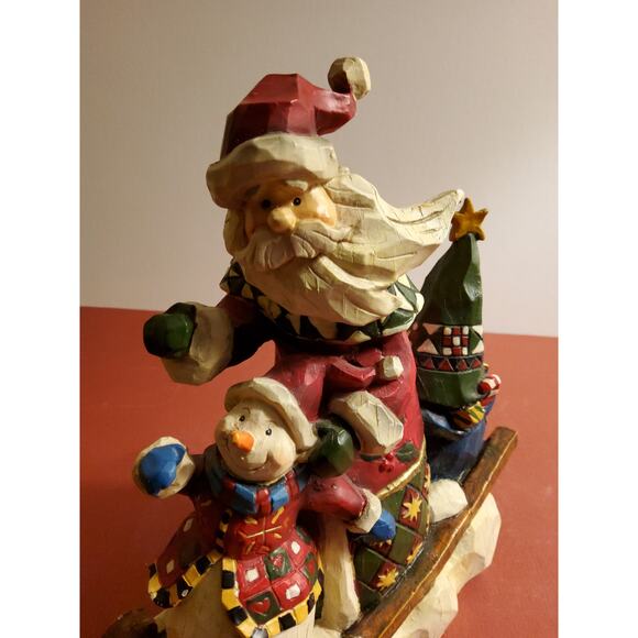 St. Nicholas Square "Winterland Collection" Santa and Snowman Figurine - Picture 4 of 4